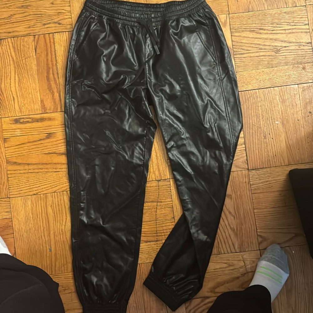 WORN ONCE ZARA LEATHER JOGGERS